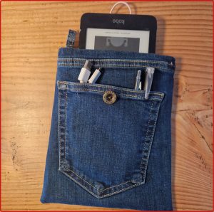 Navy Denim Blue Cotton - booksleeve / beschermhoes voor ereader en pocketbook