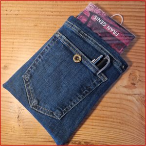 Navy Denim Blue Cotton - booksleeve / beschermhoes voor ereader en pocketbook